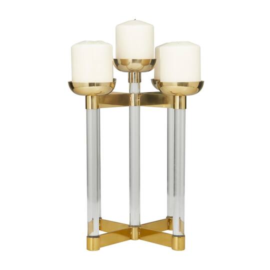 14" Gold Contemporary Candleholder